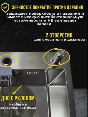 Кухонная мойка «Milani» 500×500 мм сатин