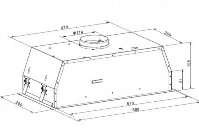 Вытяжка кухонная Family Frame 600B